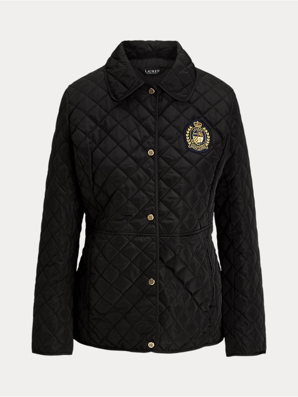 Lauren Ralph Lauren Black Quilted Front Jacket Size L